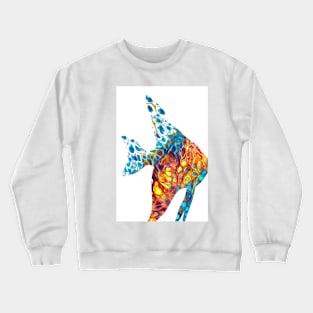 "Acrylic Paint Pour Angelfish" Crewneck Sweatshirt